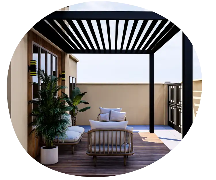 pergola bioclimatica adosada en Toledo