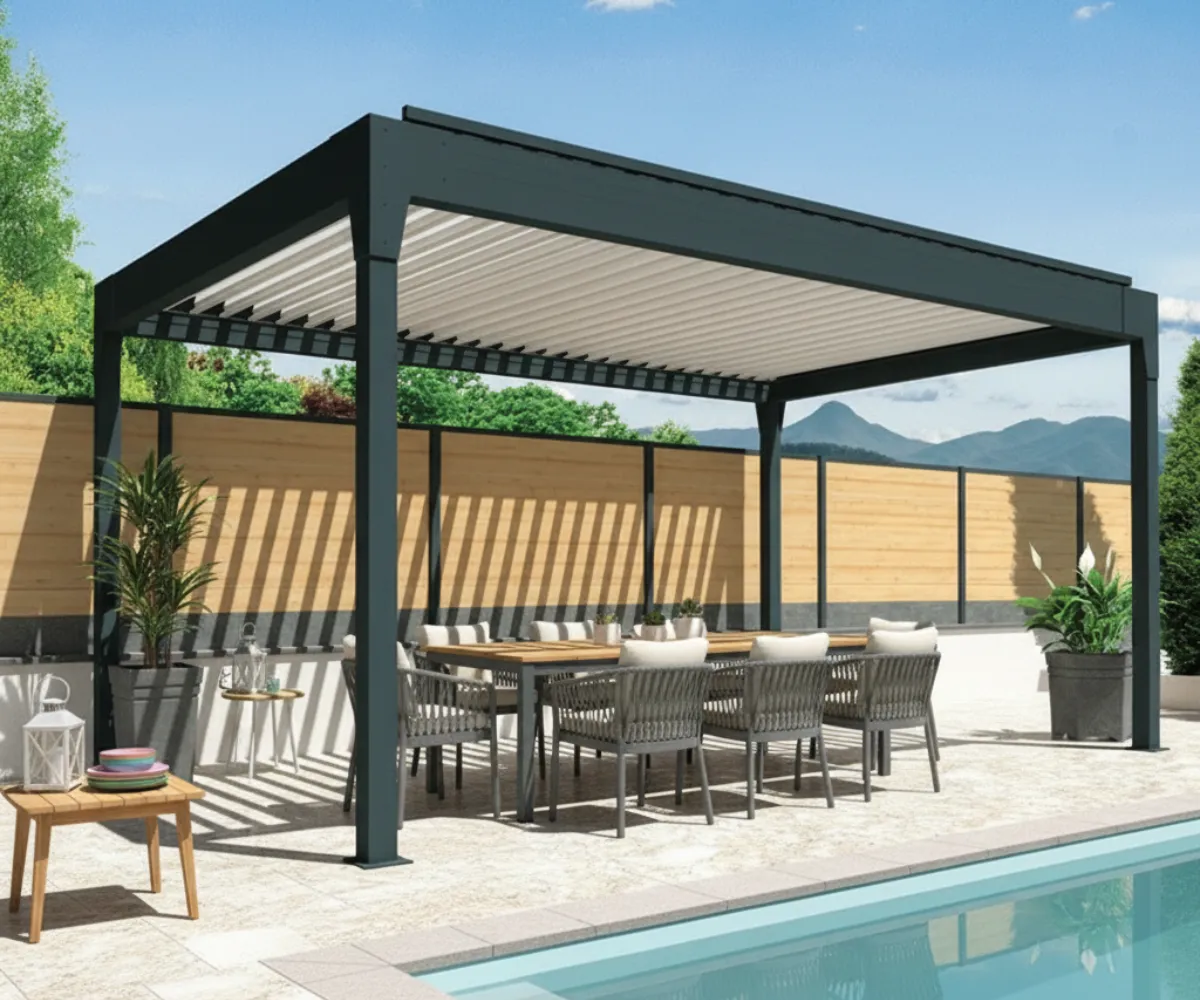 Pérgola bioclimática exterior